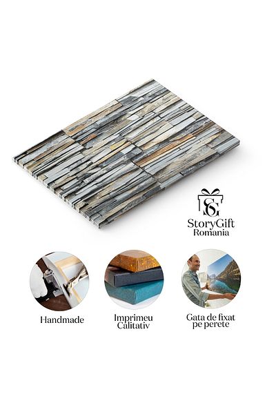 StoryGift Romania Tablou Canvas: Depozit De Lemn - Material De Constructie, Industrie Si Calitate