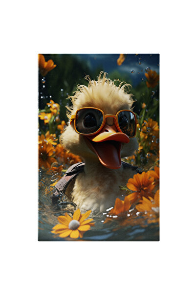 StoryGift Romania Tablou Canvas: Idealul Acvatic Al Rășuștei Cu Ochelari Și Simfonia Florală Pictura Digitala