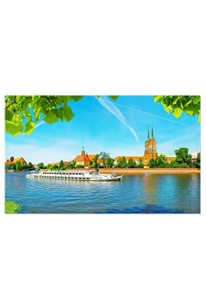 StoryGift Romania Tablou Canvas Insula Tumski Si Raul Odra, Polonia, Arhitectura, Calatorie, Natura, Urban 4849