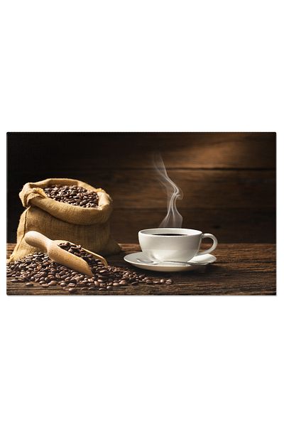StoryGift Romania Tablou Canvas - Esenta Dimineata: Ceasca De Cafea Cu Aburi Si Boabe - Latte, Cald, Aroma