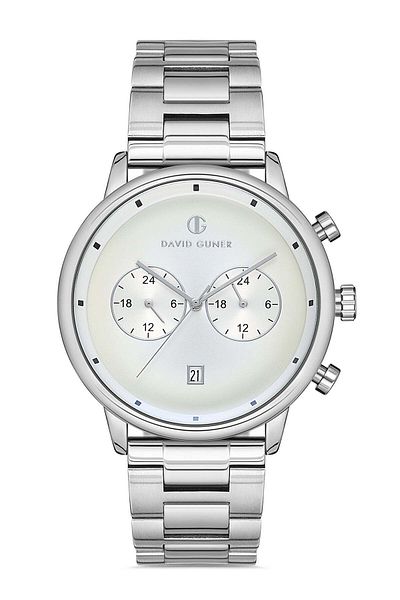 DAVID GUNER Men's Wristwatch with Silver Coated White Dial - Dg-8250Ga-A1