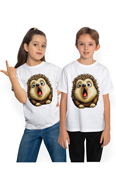 StoryGift Romania Tricou Copii Cu Un Arici Socat, Ilustratie, Uimit, Mirat, A...