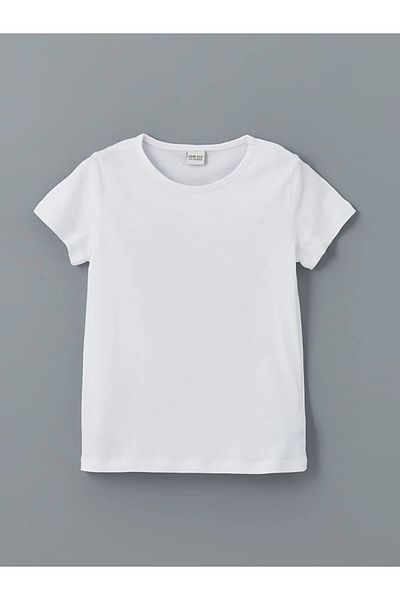 LC Waikiki Lcw Eco White Crew Neck Girls T-Shirt & Leggings