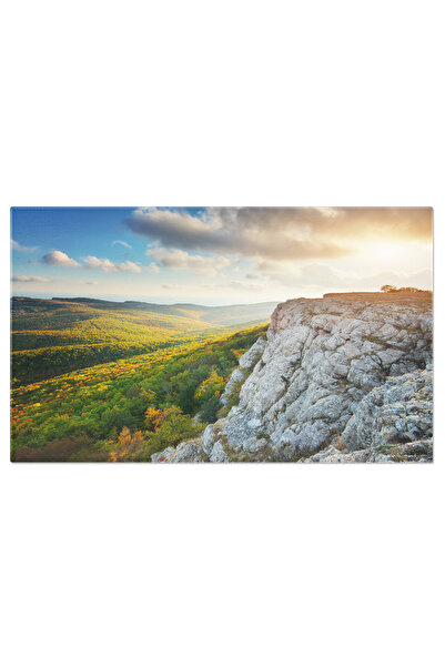 StoryGift Romania Tablou Canvas Peisaj Montan, Natura, Camp, Cer, Nori, Color...