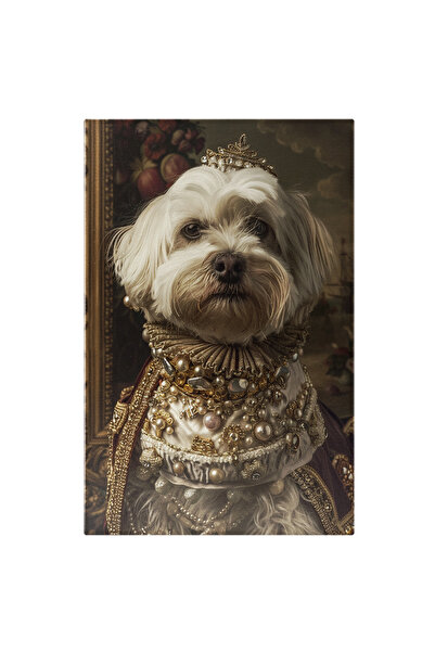 StoryGift Romania Tablou Canvas Regalul Caine Alb Cu Manta Regala Si Accesori...