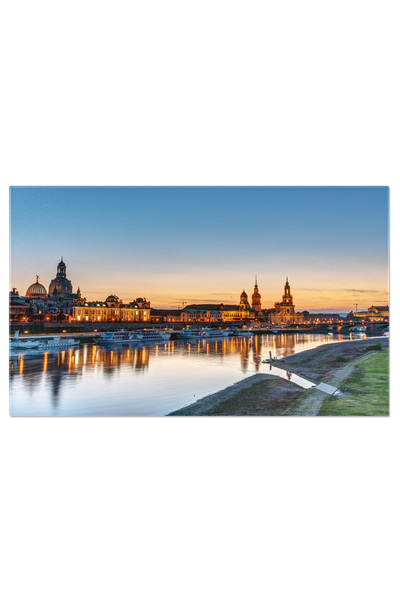 StoryGift Romania Tablou Canvas Turnurile Dresda La Apus, Silueta Orasului, Arhitectura, Peisaj Urban, Lumina 463