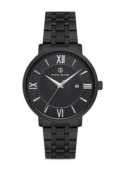 DAVID GUNER Men's Wristwatch Dg-8277Ga-G2 with Black Dial in Black Coated