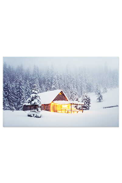 StoryGift Romania Tablou Canvas Peisaj Minunat Cu Casa Inzapezita Munte, Inzapezit, Peisaj 1912