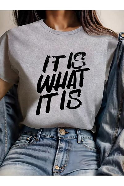 LAND MODA Itis What Itis Slim Fit Short Sleeve T-Shirt for Women - Vibrant Pink "It Is What It Is