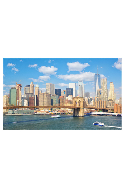 StoryGift Romania Tablou Canvas Profilul Cunoscut Al New York-ului Cu Podul Brooklyn Manhattan, Pod, Skyline, Arh