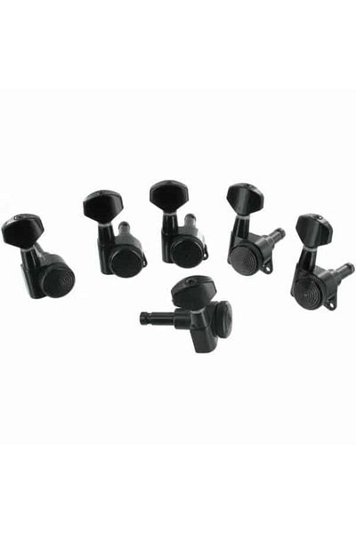 Harley Benton Electric guitar key set Harley Benton Parts Locking Tuners 6L Black