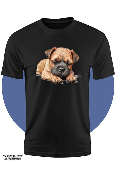 StoryGift Romania Tricou Copii cu un catelus care doarme lat, ilustratie, oboseala, epuizare, in lumea visel