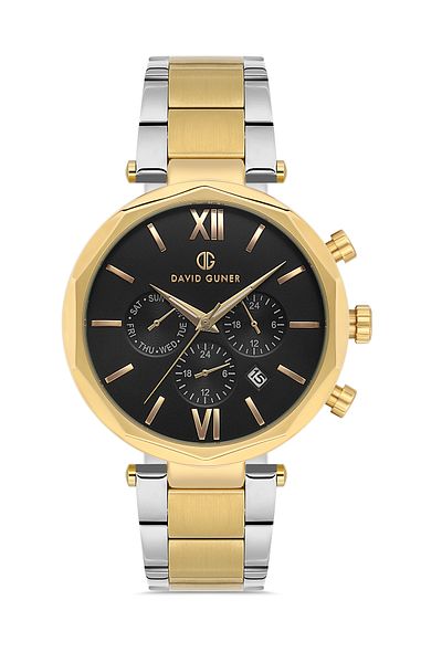 DAVID GUNER Yellow White Coated Black Dial Men's Wristwatch Dg-8693Ga-D2