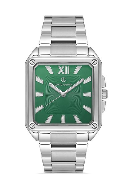 DAVID GUNER Men's Wristwatch with Silver Coated Green Dial Dg-8668Ga-A10