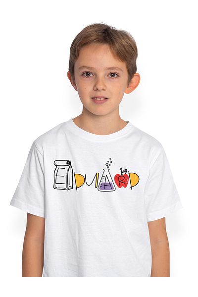 StoryGift Romania Tricou Copii Cu Numele Eduard, Si Mesaj Amuzant, Curios, Sociabil, Galagio 100% Bumbac, Un