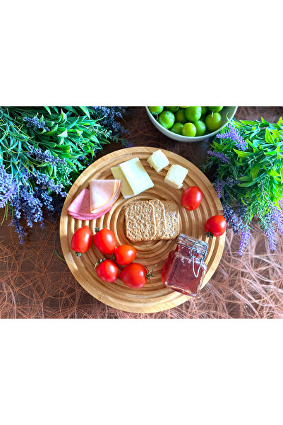 ALLEGRI حامل كعكة دائري من الخيزران على شكل كرة من الخيزران، حامل تقديم الإفط...