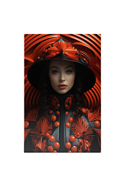 StoryGift Romania Tablou Canvas: Portretul Unei Fete Frumoase Cu Palarie - Ha...