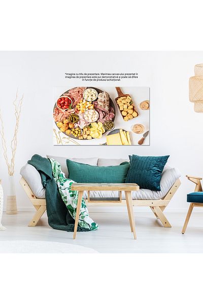 StoryGift Romania Tablou Canvas: Delicatese Franceze Pe Plata, Mezeluri Si Vin, Mese Sofisticate