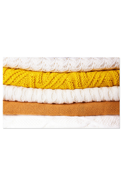 StoryGift Romania Tablou Canvas Un Stiva De Pulovere Tricotate, Toamna, Iarna...