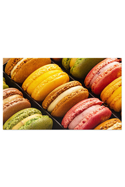 StoryGift Romania Tablou Canvas Macaroane Colorate Franceze, Asezate Intro Cutie, O Selectie Atractiva De Dulciur