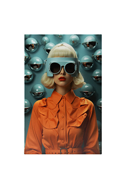 StoryGift Romania Tablou Canvas: Fotografie Cu O Femeie Blonda In Tinuta Eleganta - Retro Ochelari Pictura Digit