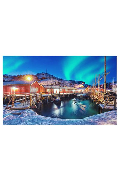 StoryGift Romania Tablou Canvas Scena Fascinanta A Marii Norvegiene Si Ci Norvegia, Lumina, Casa, Iarna, Munte 18