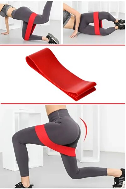 GUS Company 60 CM Pilates Jimnastik Egzersiz Yoga Direnç Bandı (Kırmızı - Ağı...