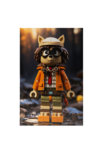 StoryGift Romania Tablou Canvas 100 X 70cm Figurina Lego Cu Ochelari Si Caciu...