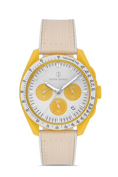 DAVID GUNER White Dial Polycarbonate Men's Wristwatch - Dg-8627Gd-Ae1