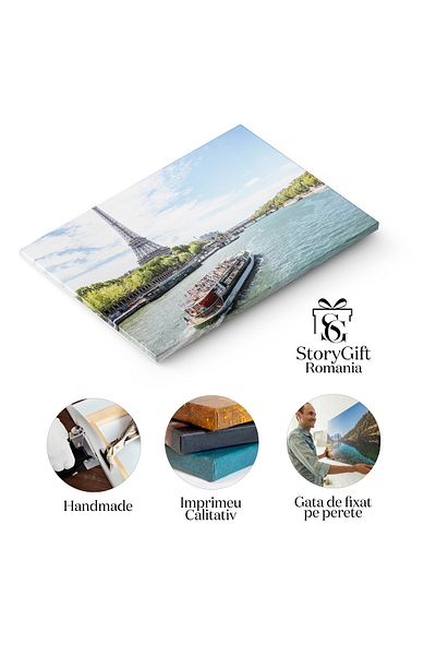 StoryGift Romania Tablou Canvas Peisaj Cu Vedere Asupra Parisului, Franta, Turnul Eiffel, Skyline, Arhitectura, L
