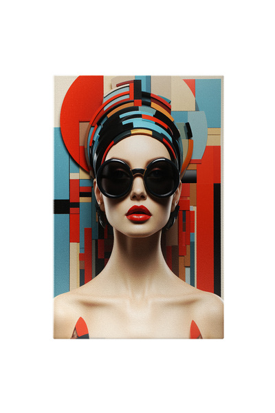 StoryGift Romania Tablou Canvas: Portret De Femeie Cu Buze De Un Rosu Aprins ...