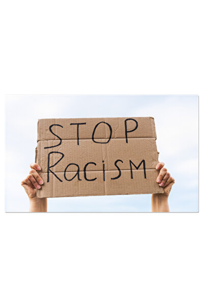 StoryGift Romania Tablou Canvas Pancarta Stop Rasismului Sustinuta Ferm De O ...