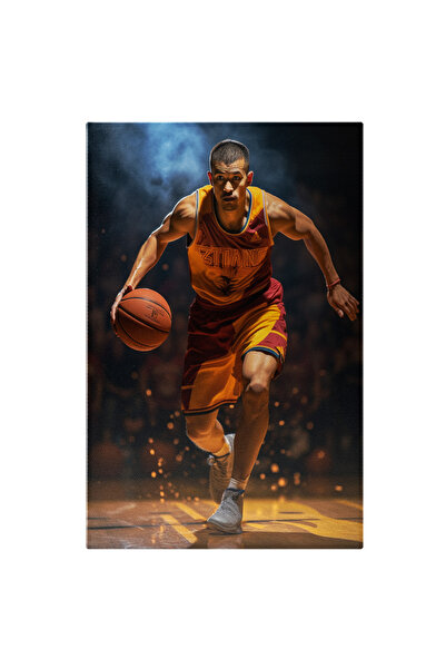StoryGift Romania Tablou Canvas: Basketbalist În Meci- Fotografie Artistică P...