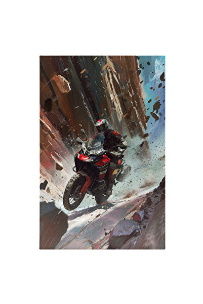 StoryGift Romania Tablou Canvas Motociclist Care Face Sarituri Periculoase Pe...