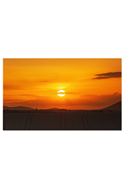 StoryGift Romania Tablou Canvas Apus Peste Campuri, Soare, Soarele, Peisaj, A...