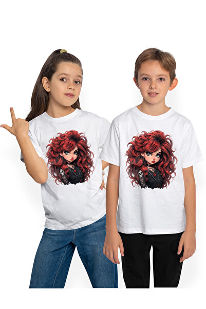 StoryGift Romania Tricou Copii Cu O Fata Roscata Draguta, Ilustratie, Goth, H...