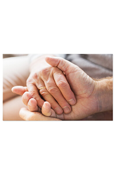 StoryGift Romania Tablou Canvas Cuplu De Batrani Tinandu-se De Mana Mana, Sen...