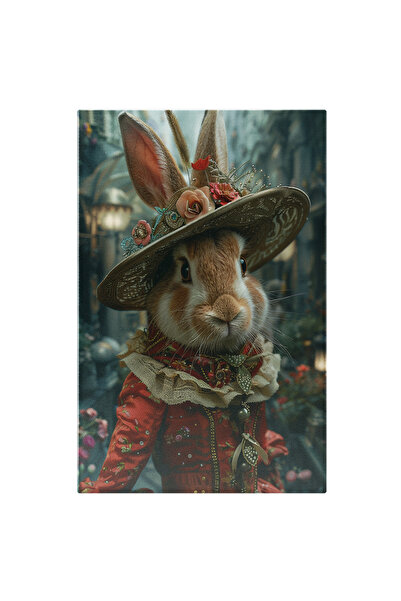 StoryGift Romania Tablou Canvas Doamna Iepuroaica Cu Urechile Ascutite Si Pal...