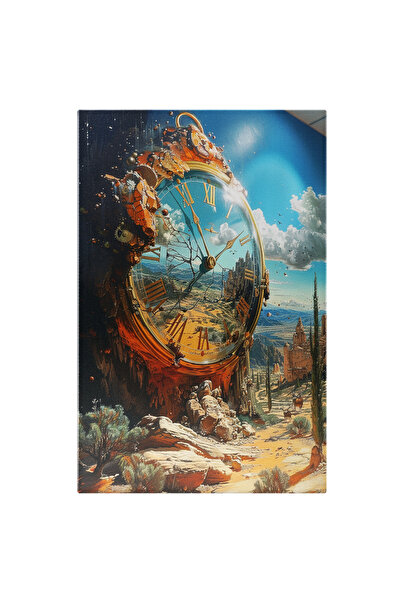 StoryGift Romania Tablou Canvas Puterea Trecerii Timpului, Un Ceas In Care Se Reflecta Cerul Si Norii Pufosi Pe