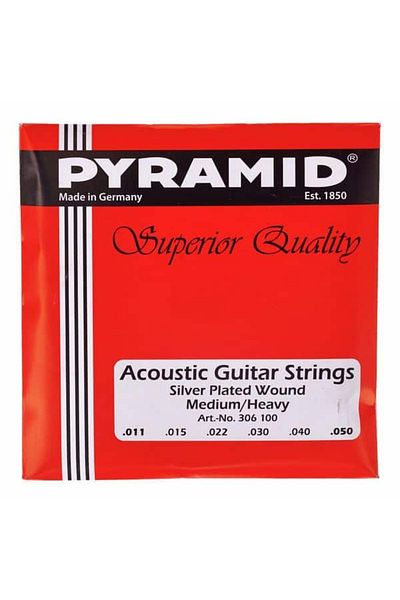 Pyramid Pyramid Silver Medium/Heavy Acoustic Guitar String Set