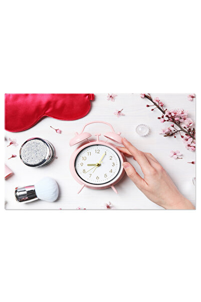 StoryGift Romania Tablou Canvas Ceas Desteptator Clasic Roz Cu Accesorii De F...