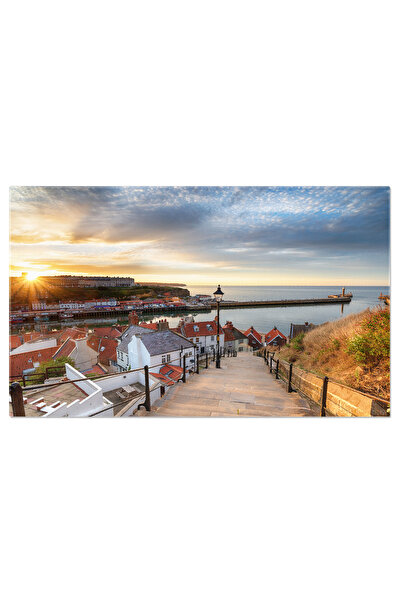 StoryGift Romania Tablou Canvas Apus Peste Whitby In Yorkshire, Whitby, Arhit...