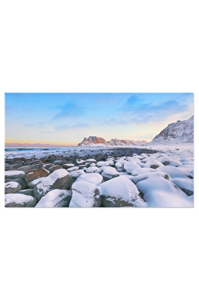 StoryGift Romania Tablou Canvas Fotografie Peisaj De Iarna Minunat Pe Plaja U...