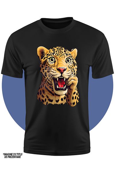 StoryGift Romania Tricou Copii Cu Un Jaguar Speriat, Ilustratie, Mirat, Socat, Tremura De Frica, Socat, Anim
