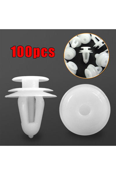 Choice 100pcs White Plastic Rivet Retainer Push Type Clip 9mm Hole Car Bumper...