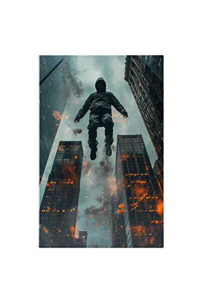 StoryGift Romania Tablou Canvas Săritura Băiatului Misterios În Mijlocul Oraș...