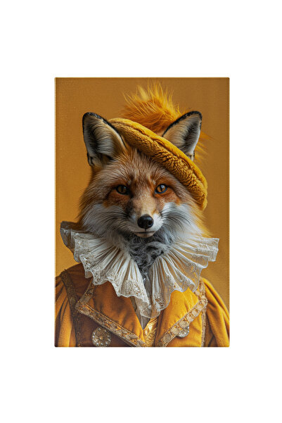 StoryGift Romania Tablou Canvas Vulpea Fandosită Îmbrăcată În Aristocrat Cu G...