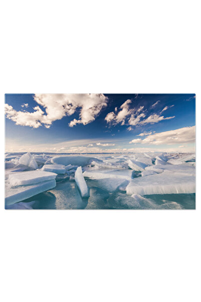 StoryGift Romania Tablou Canvas Apus De Soare Colorat Peste Cristalele De Ghe...