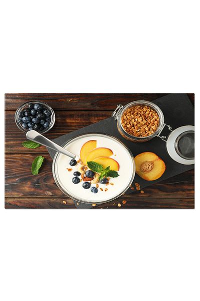 StoryGift Romania Tablou Canvas - Mic Dejun Sanatos: Granola, Iaurt, Fructe, Pe Masa