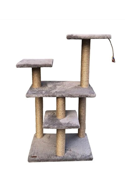 ATA PET XXL Large Cat Scratching Board Climbing Board with 3 Posts and Steps for Large Cats Gray